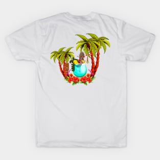 Little mermaid in a glass, tropical design T-Shirt